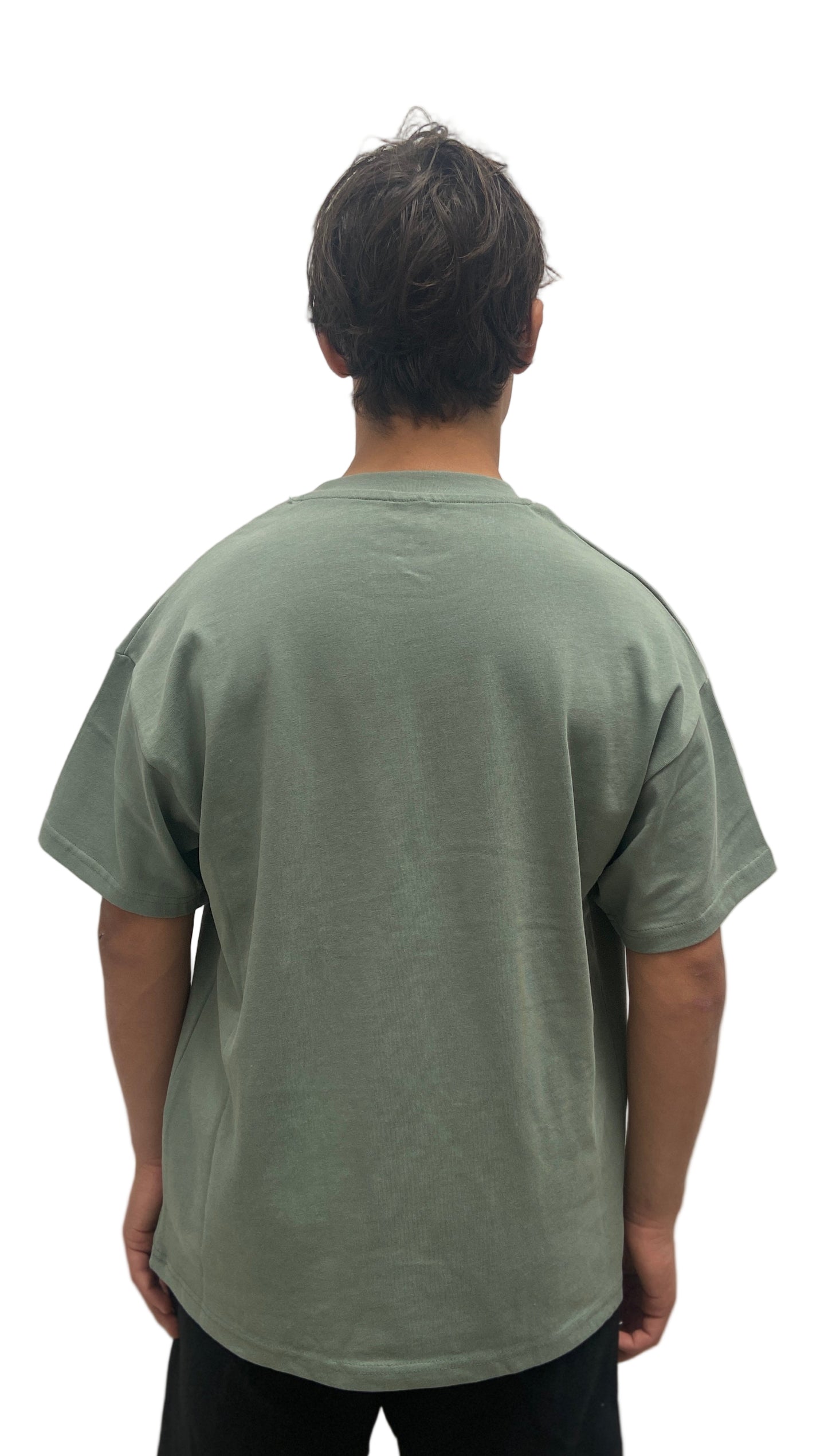Army green oversized streetwear t-shirt with graffiti logo – Moxwear clothing